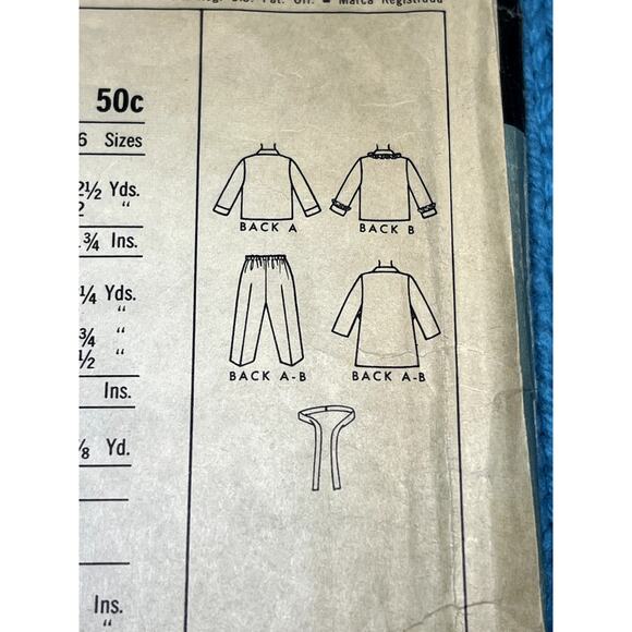 McCalls 9278 Sewing pattern kids pajamas robe size 6 - Picture 6 of 7